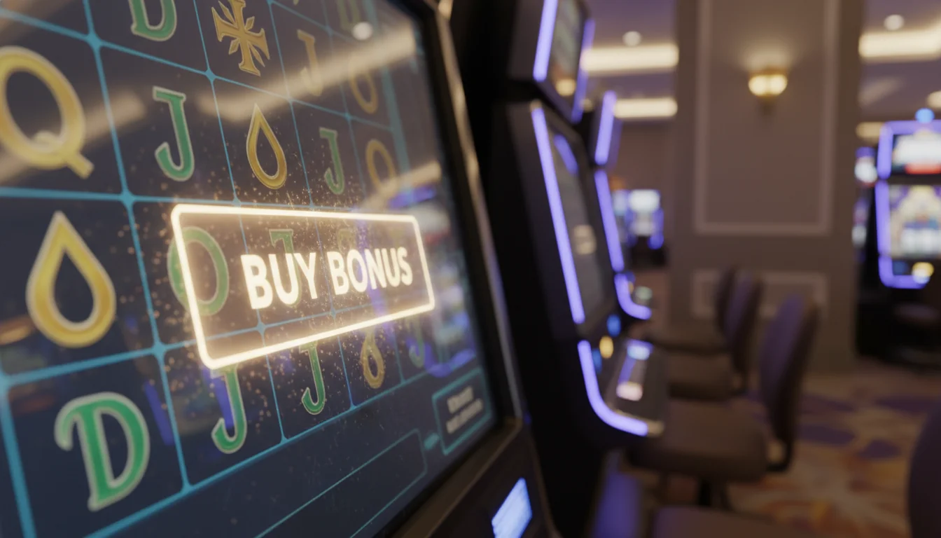 Close up of a feature buy button on a screen