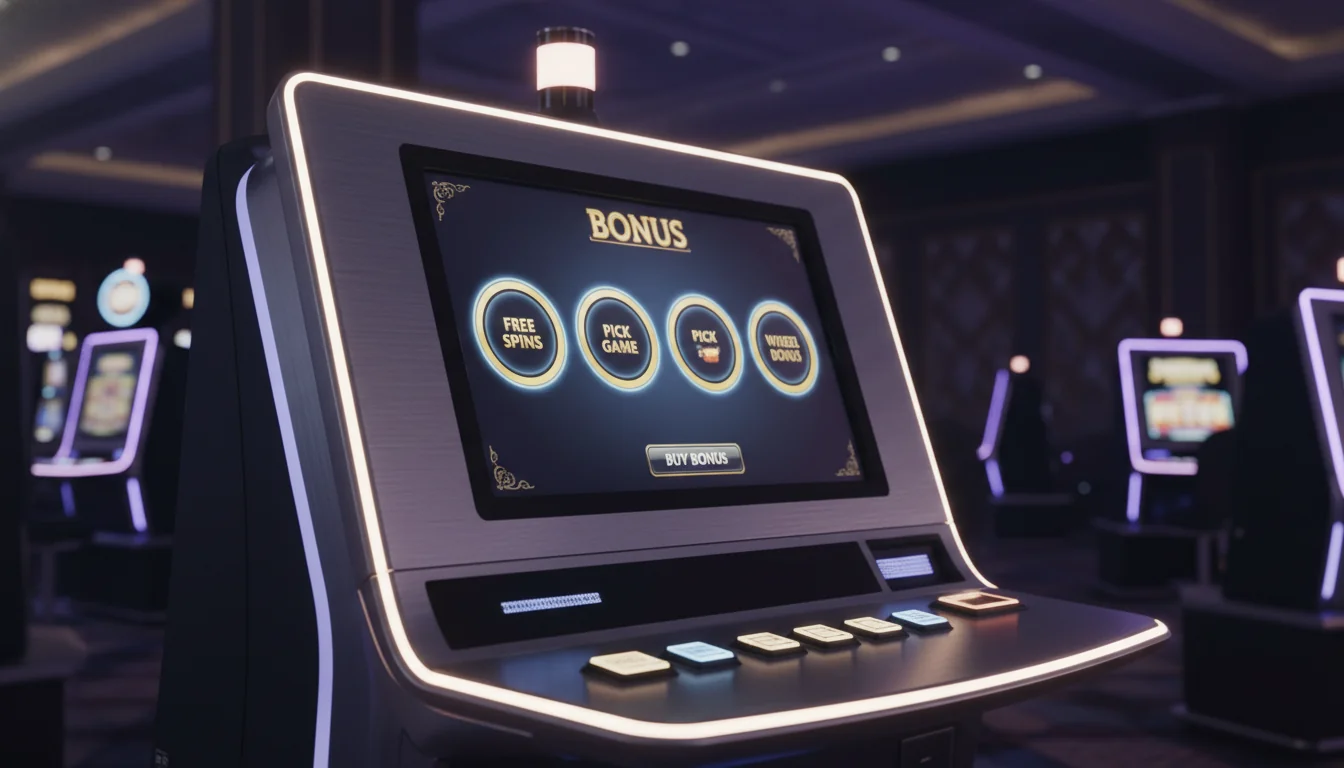 Glowing slot symbols and cinematic effects